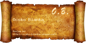 Ocsko Bianka névjegykártya